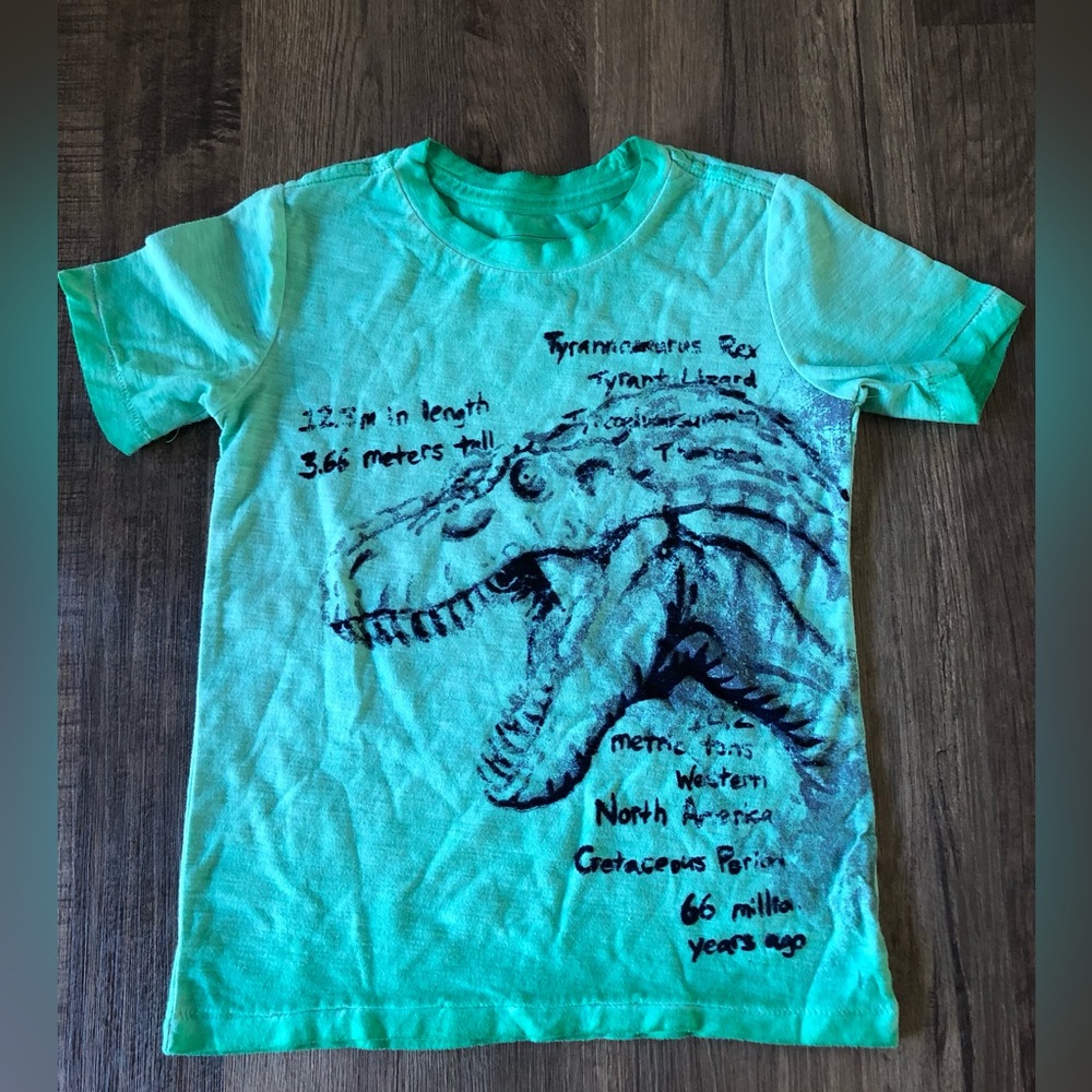 Sonoma Green T Rex Graphic Tee Shirt Size 4